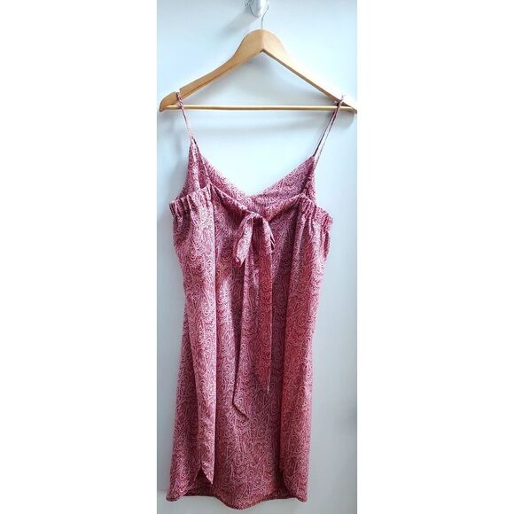 Joe Fresh Slip Sundress / Cami Sheath Light Mini WOM MED Red White Bow Back Cute - Picture 4 of 11